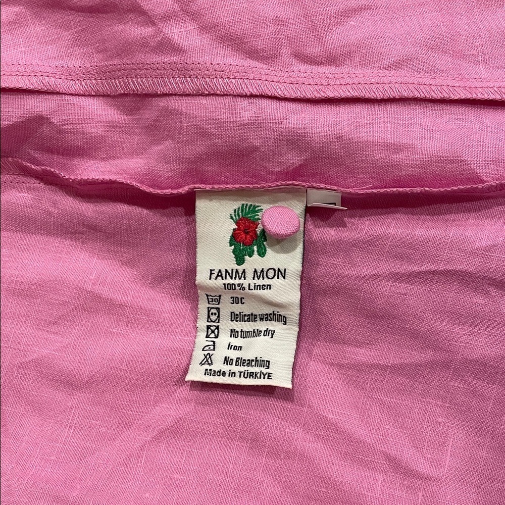 Fanm Mon, Pink Floral Embroidered Maxi Dress, Size S - Picture 8 of 9